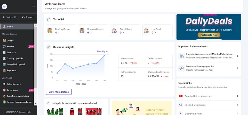 Meesho reselling earning app payment proof for students