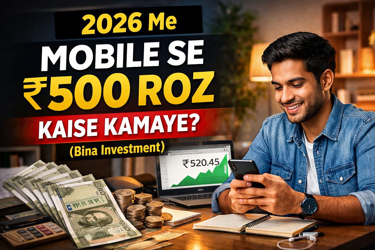 2026 me mobile se ₹500 roz kaise kamaye bina investment
