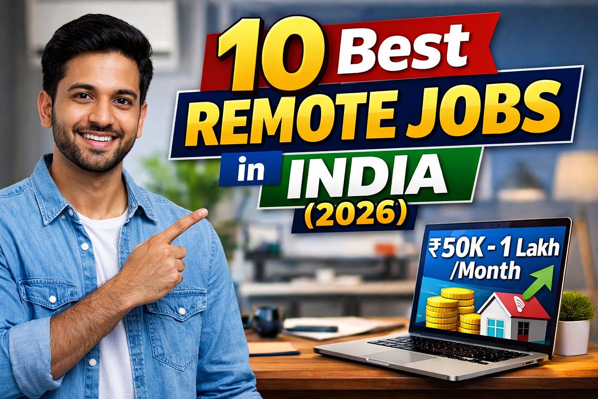 Remote Jobs India 2026 work from home setup with laptop